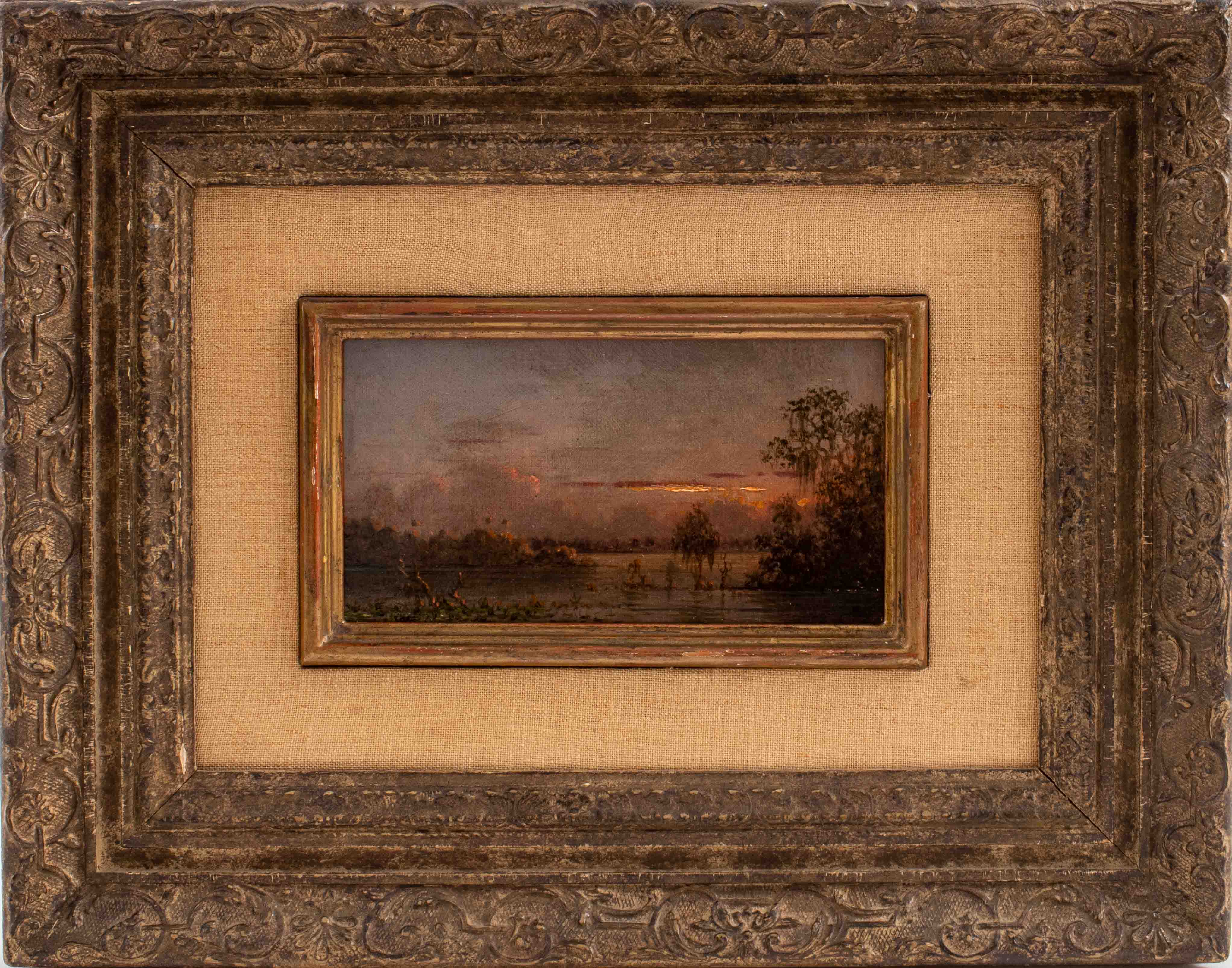 Appraisal: MARTIN JOHNSON HEADE FLORIDA SUNSET OIL ON BOARD Martin Johnson