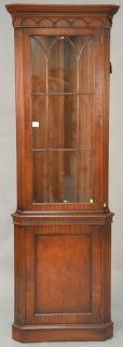 Appraisal: Baker mahogany corner china cabinet with glass shelves ht in