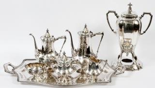 Appraisal: MULHOLLAND BROTHERS SILVERPLATE TEA SERVICE MULHOLLAND BROTHERS SILVERPLATE TEA AND