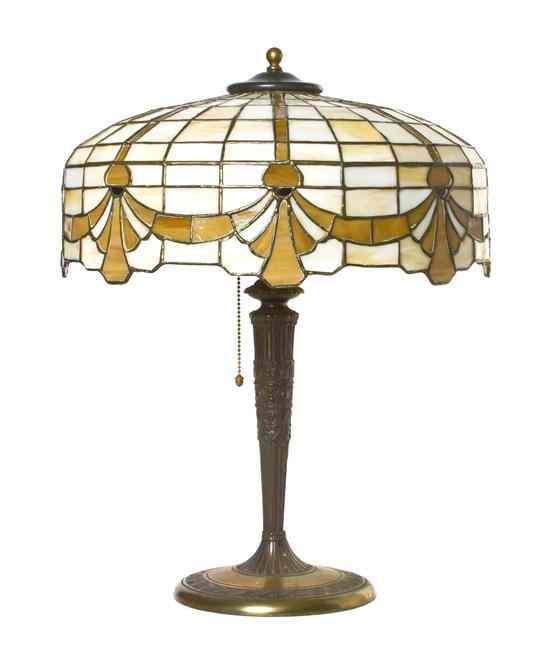 Appraisal: An American Leaded Glass Lamp attributed to Lamb Brothers the