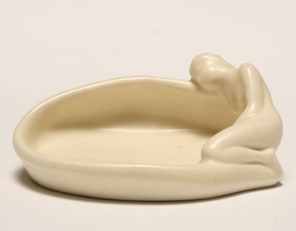 Appraisal: Rookwood art pottery nude pin tray in a matte ivory