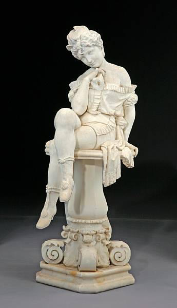 Appraisal: A Belle poque marble figure of a young female entertainer