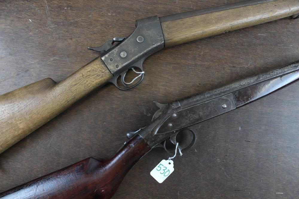 Appraisal: TWO SINGLE SHOT SHOTGUNS the first a th Century Hopkins