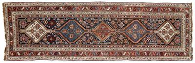 Appraisal: Qashqai rug five serrated diamond central medallions on a black