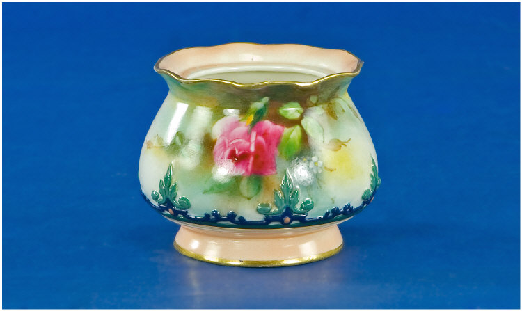 Appraisal: Royal Worcester Small Vase Date mark Handpainted with pink roses