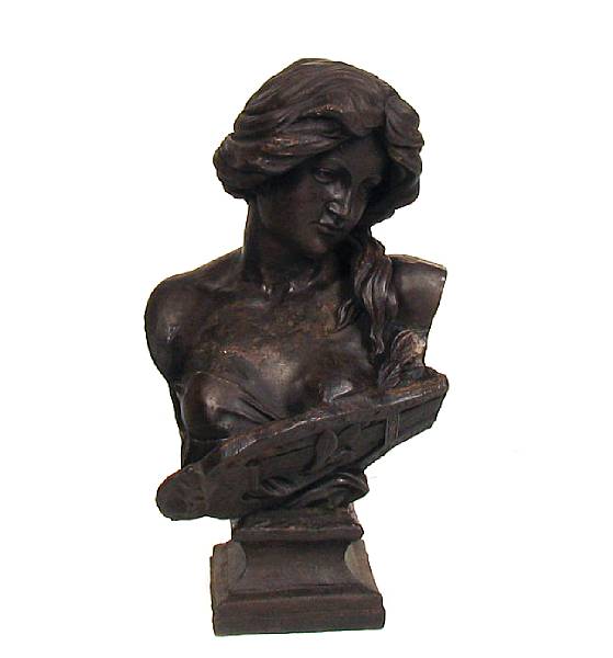 Appraisal: A cast iron bust of a woman height in width