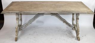 Appraisal: Italian painted trestle table Italian painted trestle table Late th