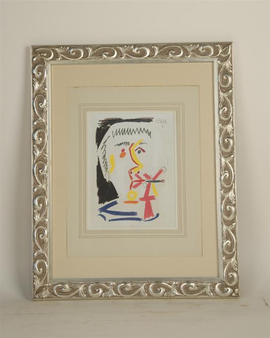 Appraisal: Pablo Picasso Print Buste d'homme a la cigarette Marked Reunion