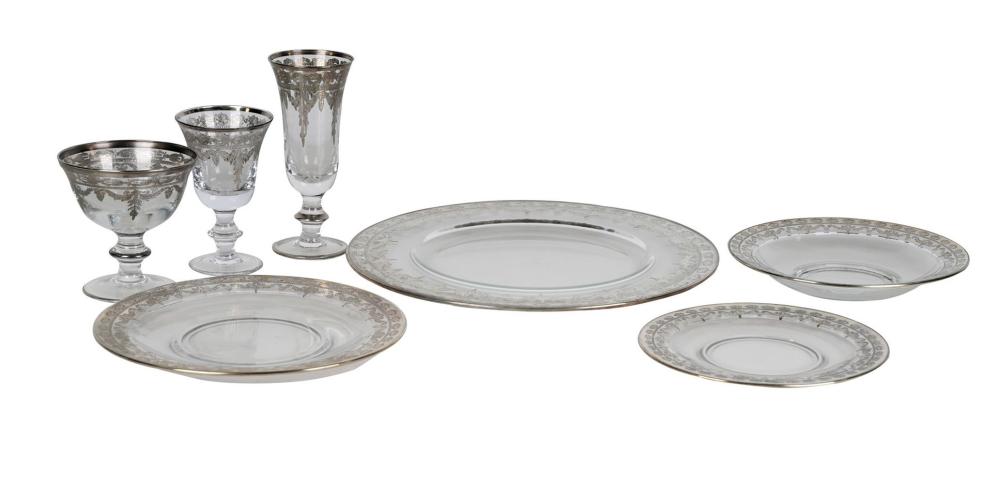 Appraisal: ARTE ITALICA SERVICE FOR EIGHTVetro Silver pattern comprising coupes goblets