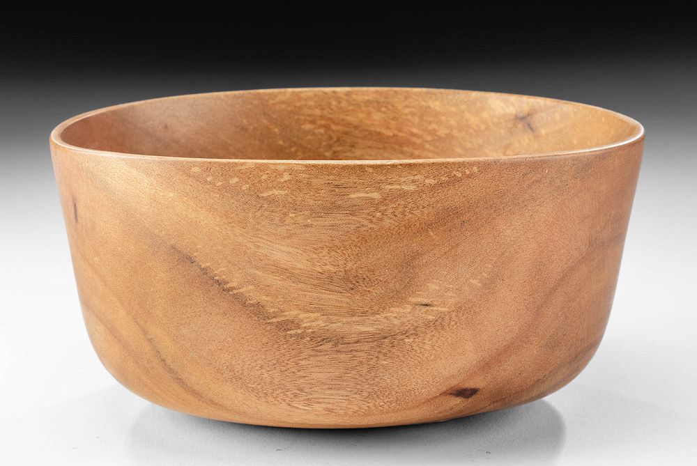 Appraisal: th C Hawaiian Signed Avocado Wood Bowl New World Hawaiian