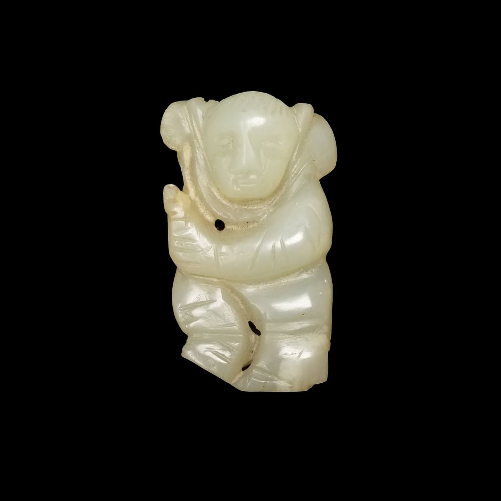 Appraisal: Carved Chinese Jade Figure Carved Chinese Jade Figure Size x