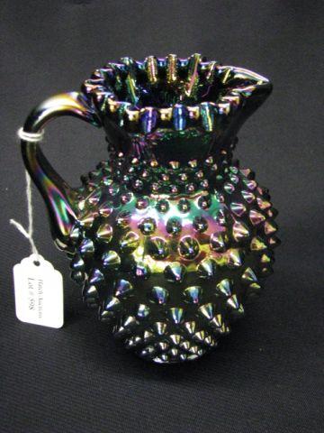 Appraisal: Fenton Carnival Glass Milk Pitcher iridescent hobnail decor