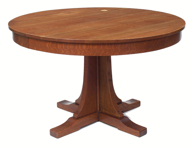 Appraisal: Good L amp JG Stickley dining table circular top with