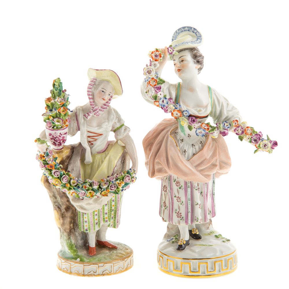 Appraisal: Two Meissen Porcelain Figures of Women Figures of women in