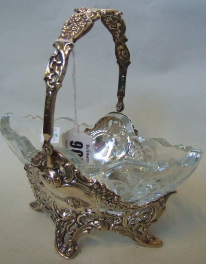 Appraisal: A Sterling bon bon dish stand with scroll and floral