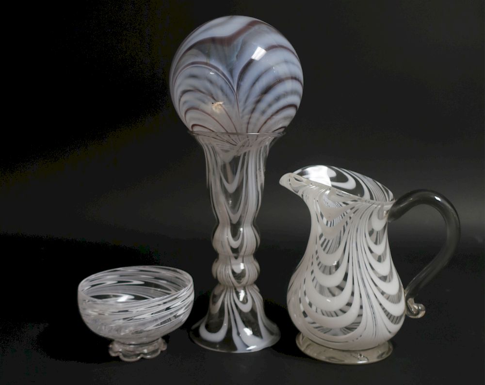 Appraisal: American Free-Blown Glass Pieces th c th c with loop