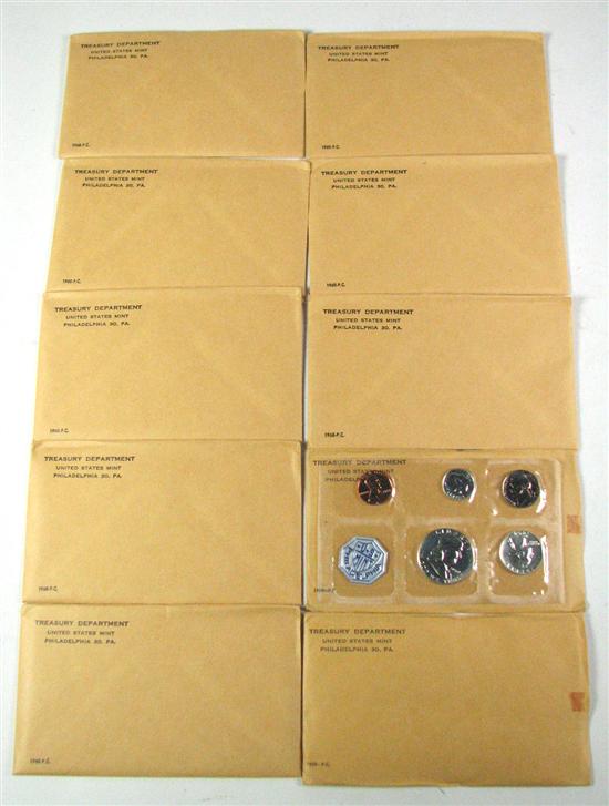 Appraisal: Eight Two Proof Sets sets UNOPENED In mint envelopes