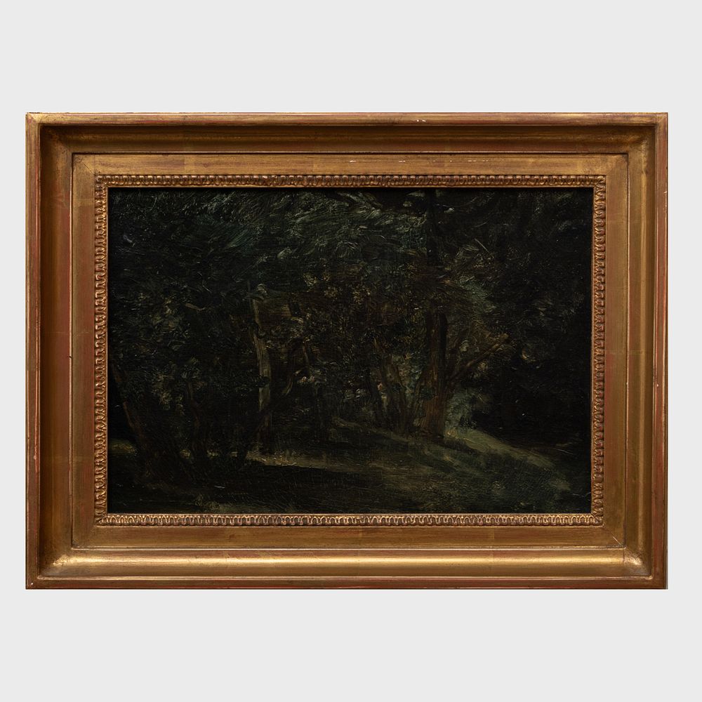 Appraisal: French School Sous Bois Oil on canvas unsigned lined x