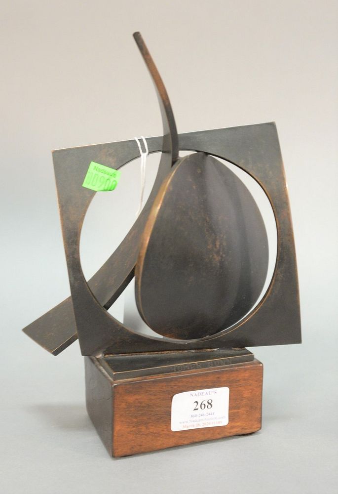 Appraisal: Homer Gunn - abstract bronze sculpture signed bottom back of