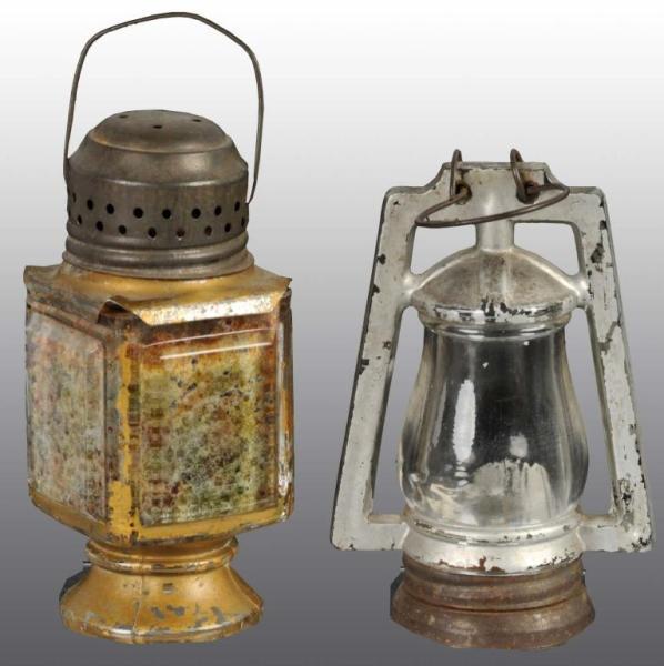 Appraisal: Lot of Glass Lantern Candy Containers Description Both have wire