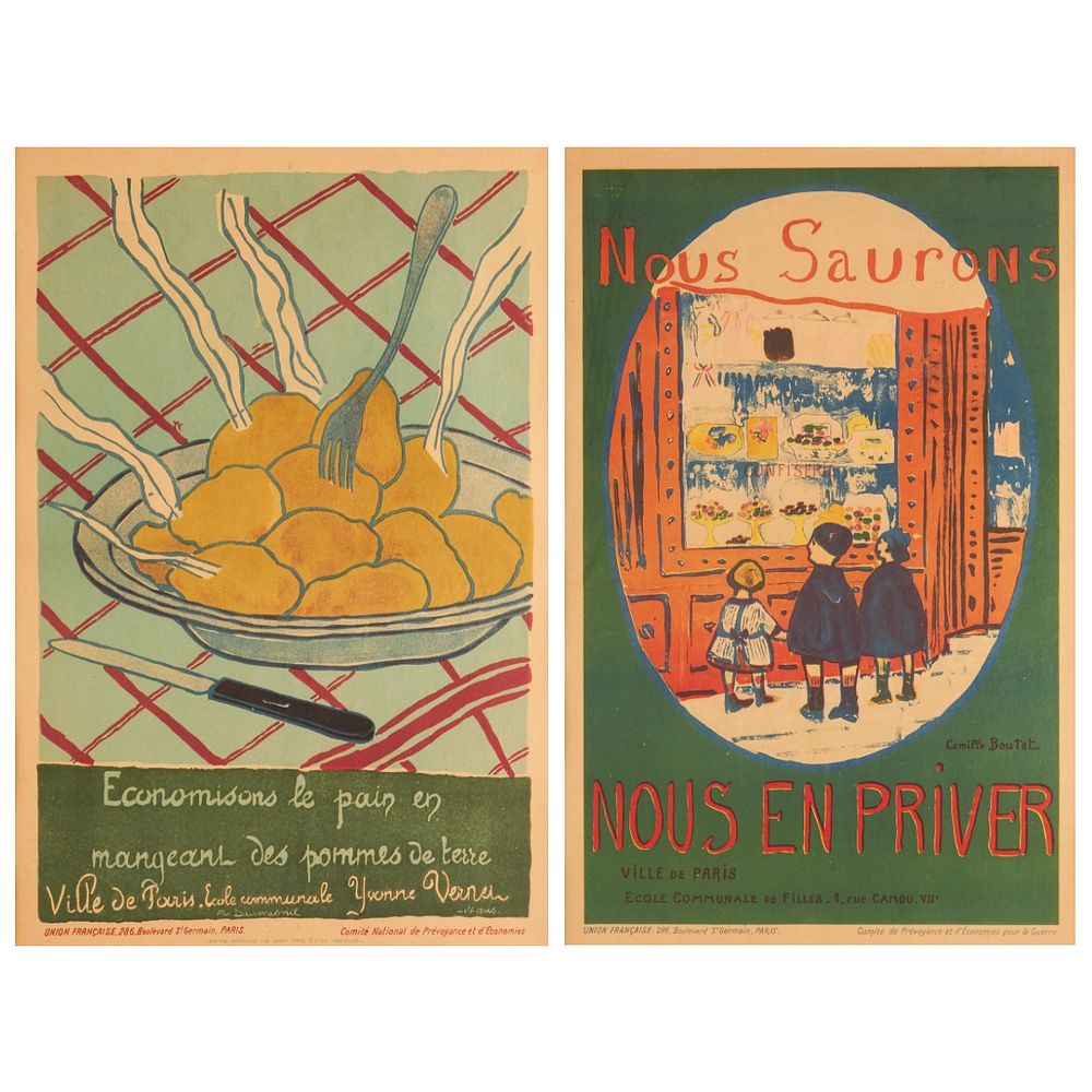 Appraisal: Grp French WWI Conservation Posters Group of two French World