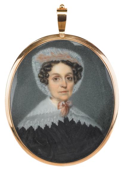 Appraisal: American School th centuryminiature portrait of mrs anna m jarvis