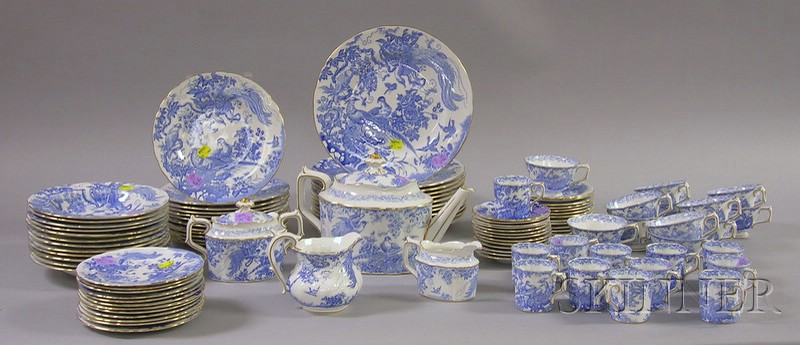 Appraisal: -piece Royal Crown Derby Gilt and Blue and White Transfer