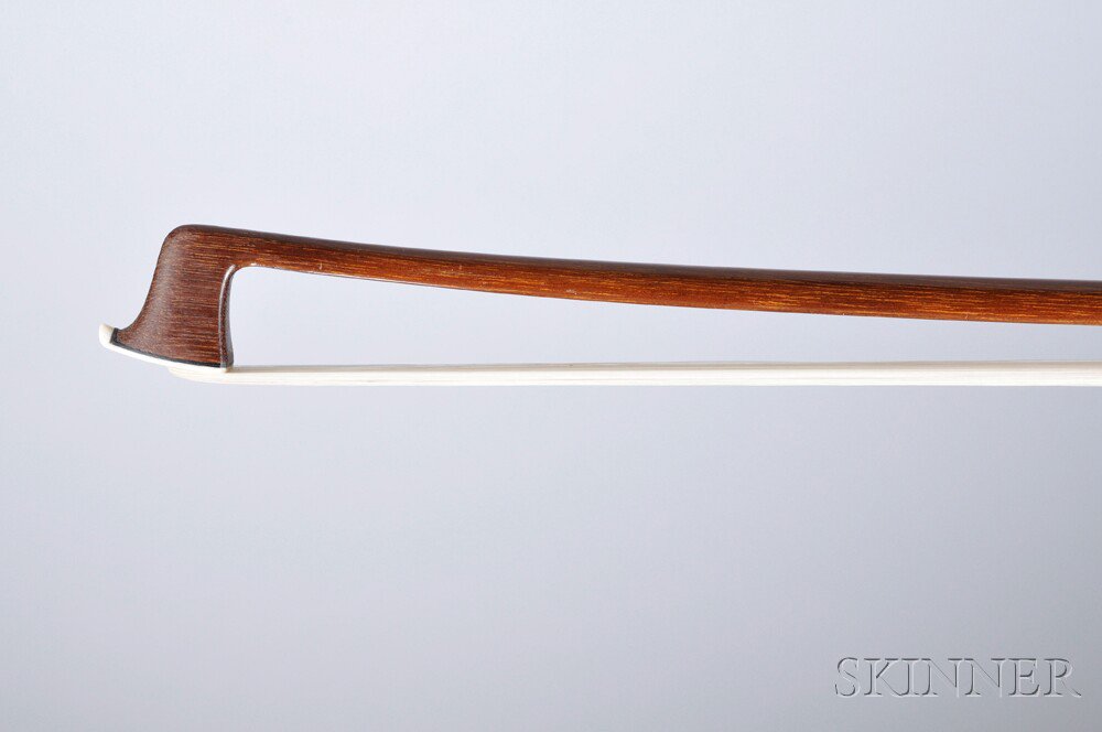 Appraisal: Silver-mounted German Violin Bow the round stick unstamped weight grams