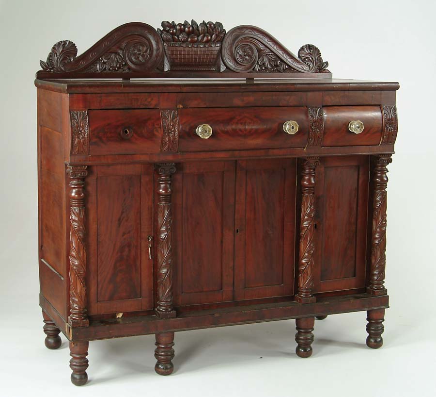 Appraisal: OUTSTANDING FEDERAL CARVED MAHOGANY SIDEBOARD Sideboard has t fully carved