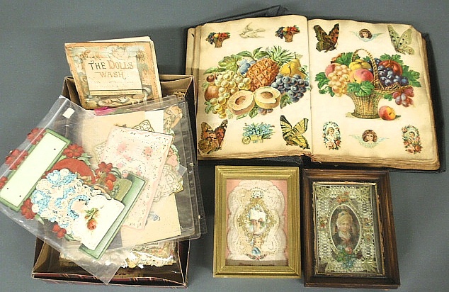 Appraisal: - Victorian scrapbook x group of Valentine s and other