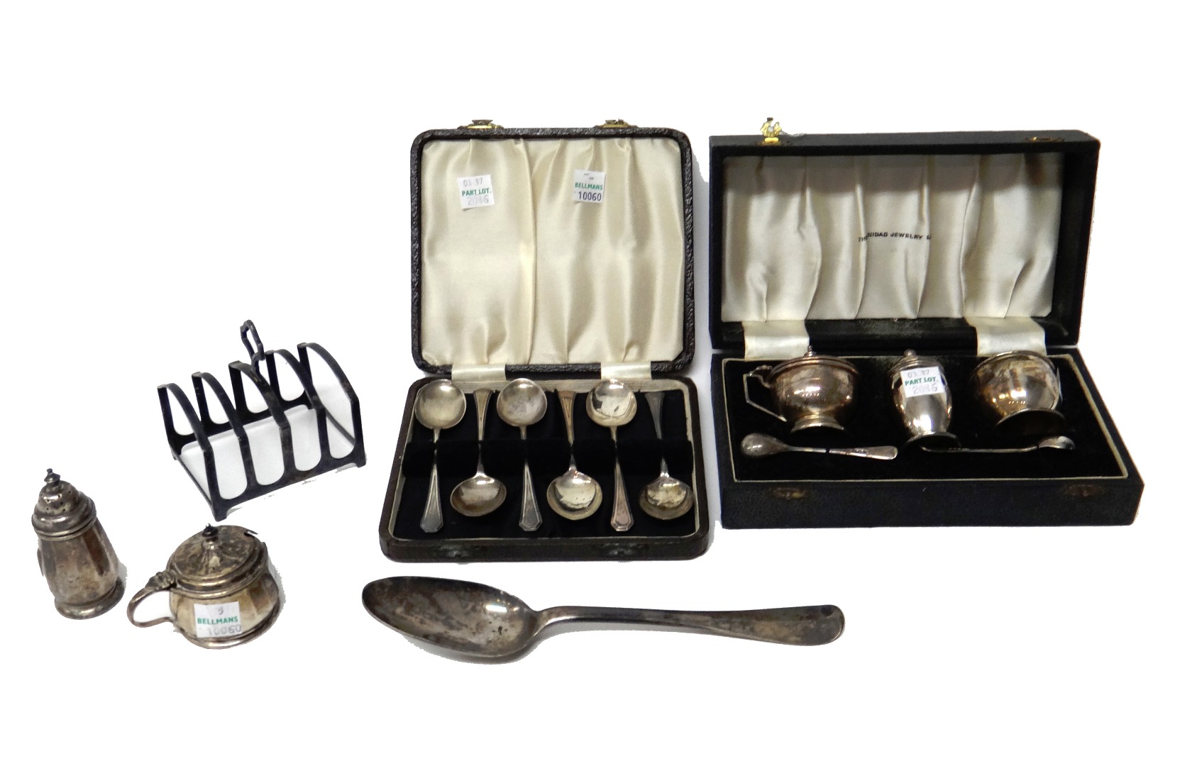 Appraisal: Silver and silver mounted wares comprising six coffee spoons Birmingham