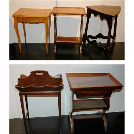 Appraisal: Group of Four Side Tables Together with a Mahogany Stained