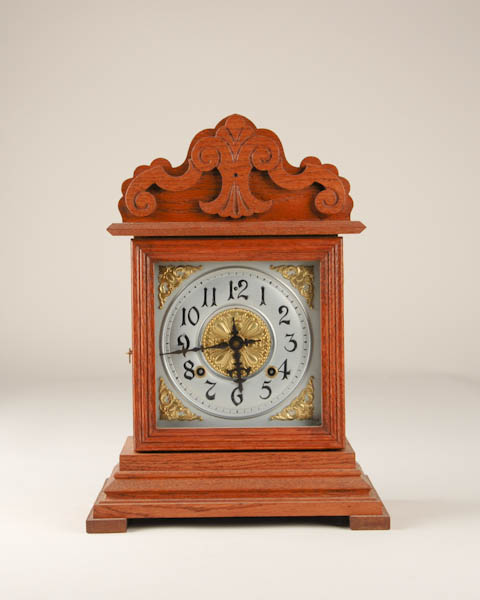 Appraisal: Ansonia Oak Mantel Clock Idaho day time and strike H