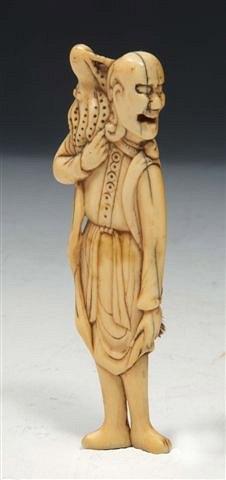 Appraisal: AN TH CENTURY CHINESE CARVED IVORY NETSUKE in the form