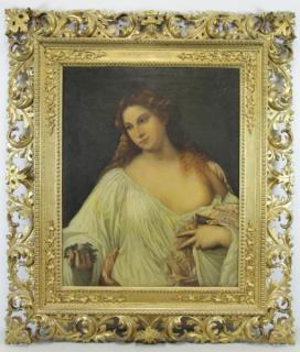 Appraisal: After Titian Flora Oil on Canvas by th C Italian