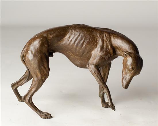 Appraisal: Bronze Whippet market Bright exceptional detail high long