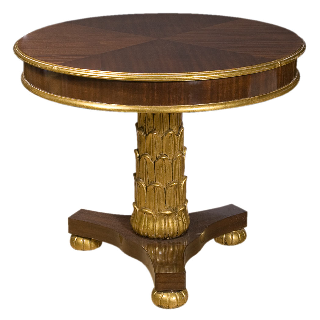 Appraisal: Neoclassical Style Parcel Gilt and Mahogany Center Table The circular