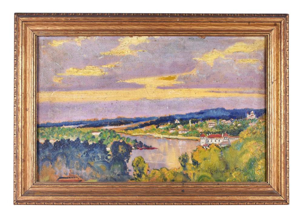 Appraisal: DIETRICH POLISH SCHOOL TH CENTURY PAINTINGRural Landscape with Castle on