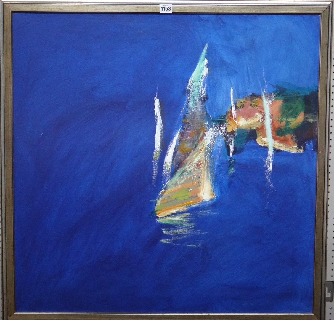 Appraisal: Tom Nash b Edge Blue Drift oil on canvas cm