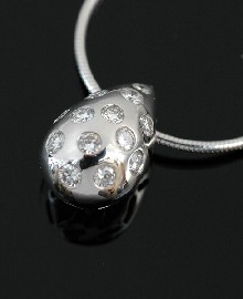 Appraisal: A diamond pendant necklace The ct white gold tear drop