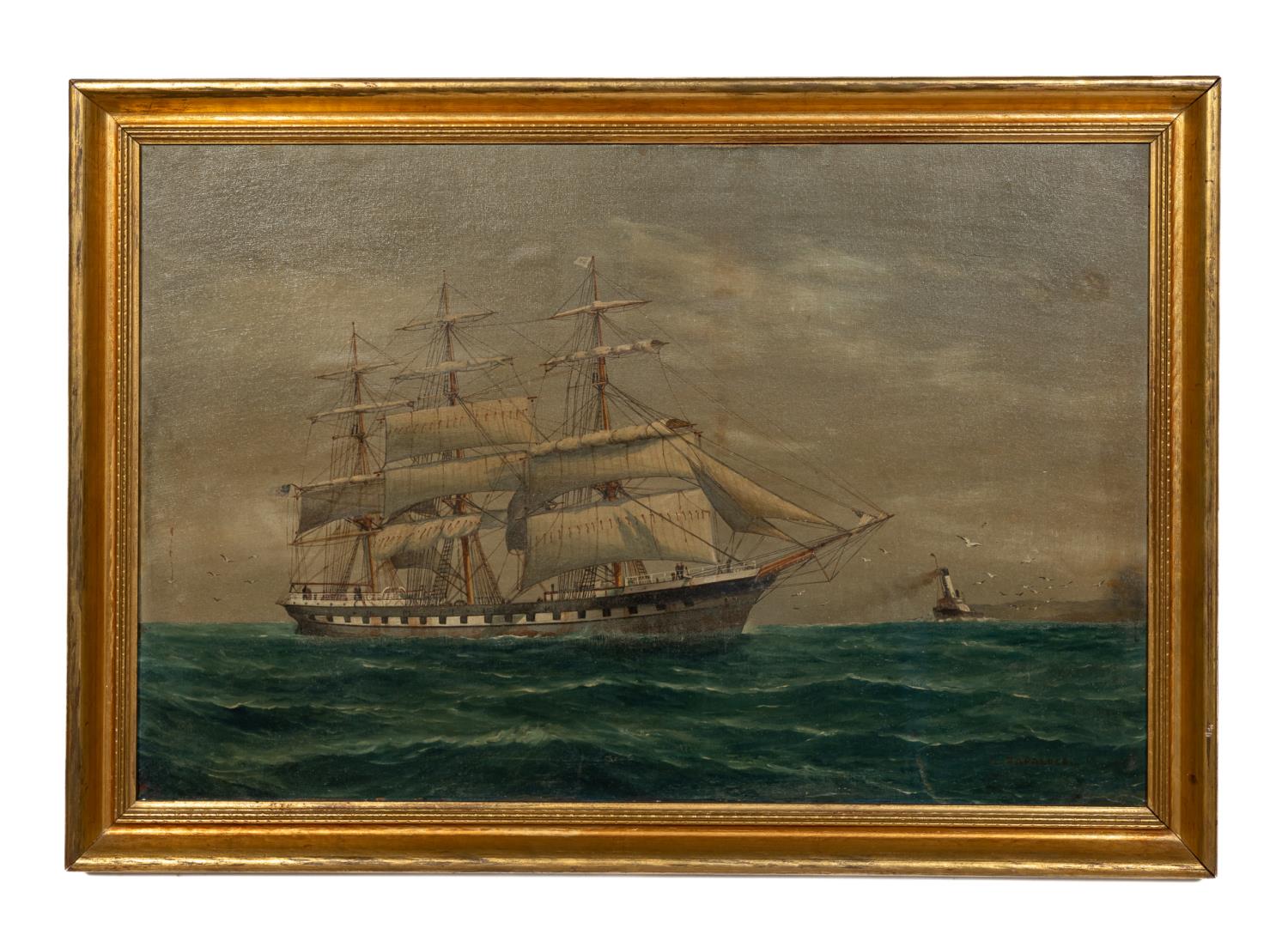 Appraisal: LOUIS PAPALUCA ROYAL YACHT SQUADRON SHIP OIL Louis Papaluca The