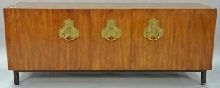 Appraisal: Custom John Widdicomb walnut credenza J Stuart Clingman design attribution