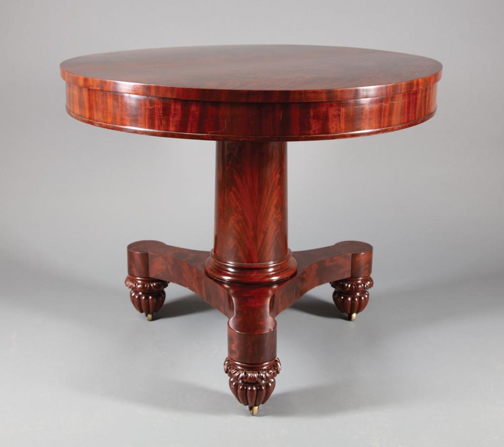 Appraisal: American Classical Carved Mahogany Center Table early th c Boston