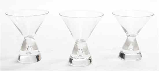 Appraisal: A Set of Twelve Steuben Martini Glasses Teardrop each of