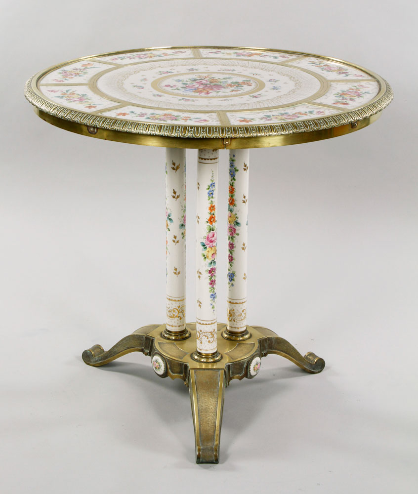 Appraisal: - th C French Sevres Porcelain Table th century French