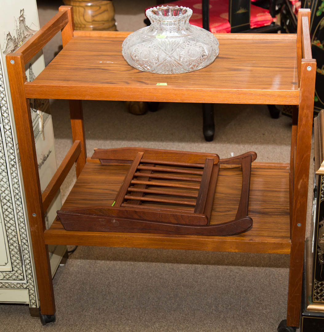 Appraisal: Two pieces of mid-century modern style furniture including teacart and