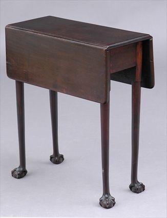 Appraisal: GEORGE III CARVED MAHOGANY DIMINUTIVE GATE-LEG TABLE The overhang top