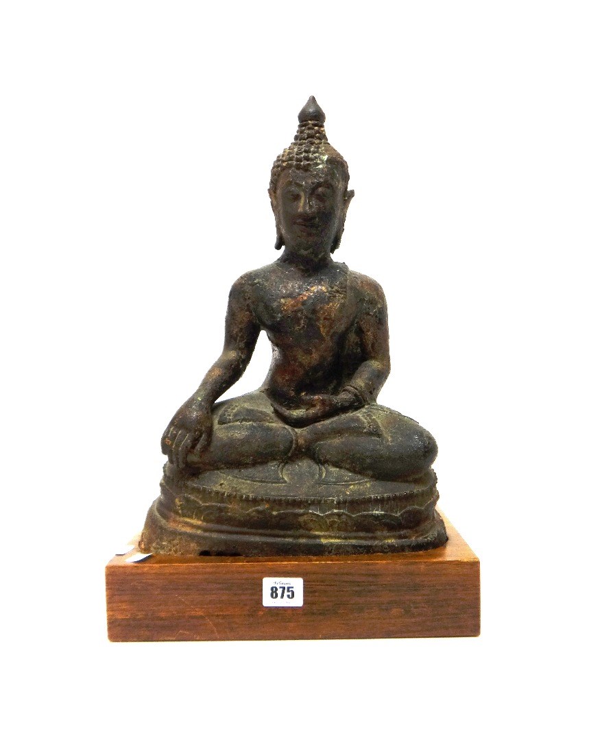 Appraisal: A Thai bronze figure of Buddha probably th century seated