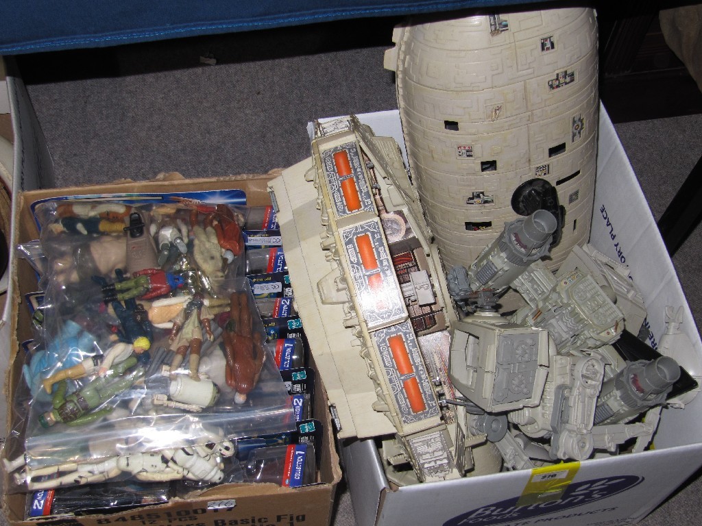 Appraisal: Lot comprising two boxes of Star Wars figures and toys