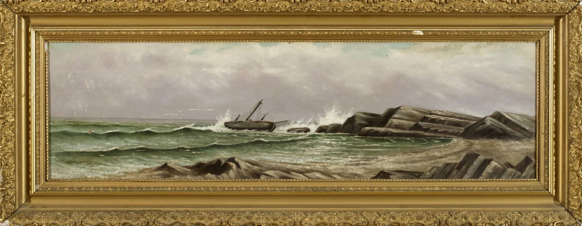 Appraisal: SHIPWRECK ON A ROCKY COAST AMERICAN SCHOOL LATE NINETEENTH CENTURY